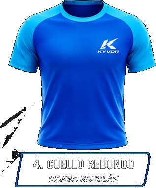 Corte 4 cuello redondo manga ranglán