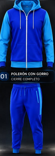 Polerón con gorro y cierre completo