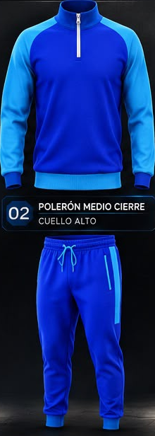 Polerón medio cierre y cuello alto