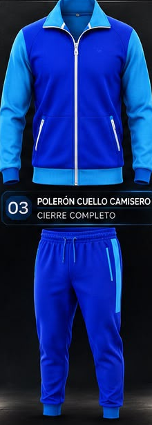 Polerón cuello camisero y cierre completo
